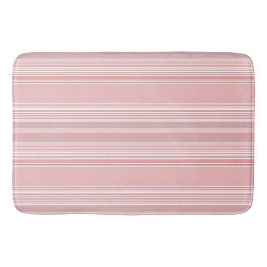 Peach Taupe Modern Stripe Bath Mat (Voorkant)