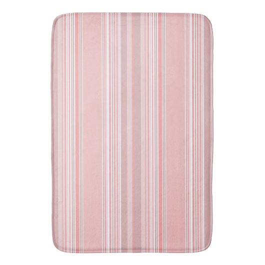 Peach Taupe Modern Stripe Bath Mat (Voorkant Verticaal)