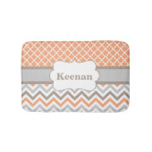 Peach Taupe Quatrefoil Chevron Bathmat Badmat (Voorkant)