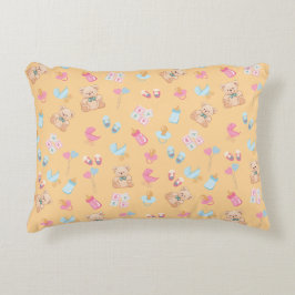 Peach teddy nursey pillow accent kussen