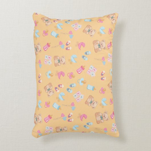 Peach teddy nursey pillow accent kussen (Voorkant(Verticaal))