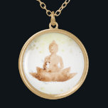 *~* Peach Terra AP33 Buddha Botanische Floral Lotu Goud Vergulden Ketting<br><div class="desc">(( Search id AP33 for gelijkaardige design )) Eenvoudige en Minimale Abstracte Boho Zen Waterverf zacht met GOLD gebieden. Er zijn opties in vorm en metaal het plukken kleuren in het Zilveren Bord en het Gouden Bord. * Energetisch verbeterde Boheemse Botanische Garland / Bouquet Floral / Flowers Pastel Modern Popular,...</div>