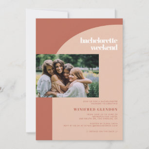 Peach terracotta arch Bachelorette weekendfoto Kaart