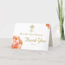 Peach Terracotta Roos bruiloft Bedankkaart