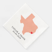 Peach Texas Wedding Servet (Hoek)