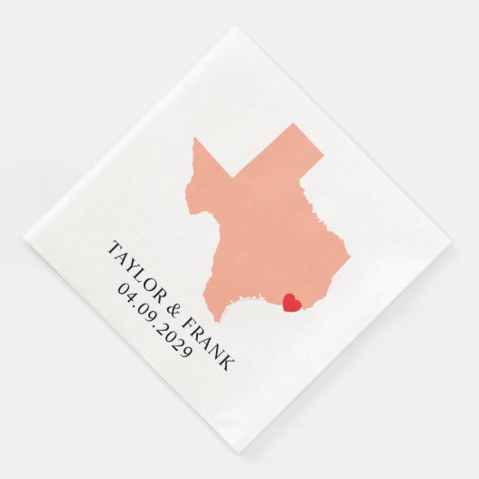 Peach Texas Wedding Servet (Hoek)