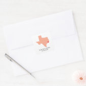 Peach Texas Wedding Vierkante Sticker (Envelop)