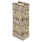  peach thea en Rozen wijnzak Wijn Cadeautas (Achterkant Gekanteld)