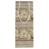  peach thea en Rozen wijnzak Wijn Cadeautas (Achterkant)