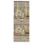  peach thea en Rozen wijnzak Wijn Cadeautas (Voorkant)