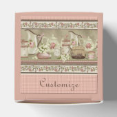  peach thee & Rozen Cube Favor Box Bedankdoosjes (Bovenkant)