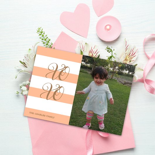 Peach thema XOXO Valentijnsdag kaart