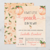 Peach ThMet Baby shower Invitation Kaart (Voorkant / Achterkant)