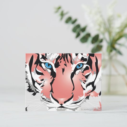 PEACH TIGER BRIEFKAART (Staand voorkant)