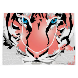 PEACH TIGER GROTE CADEAUZAK LARGE CADEAUTASJE