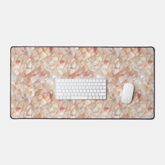 Peach-Toned Moeder van Pearl Mosaic Bureaumat (Keyboard & Muis)