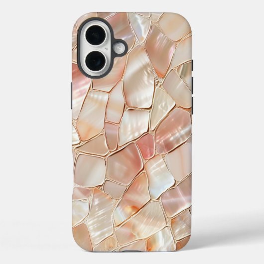 Peach-Toned Moeder van Pearl Mosaic Case-Mate iPhone Case (Achterkant)