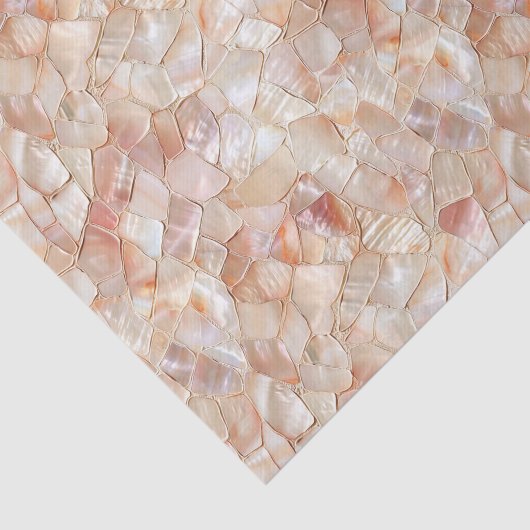 Peach-Toned Moeder van Pearl Mosaic Tissuepapier (Detail)