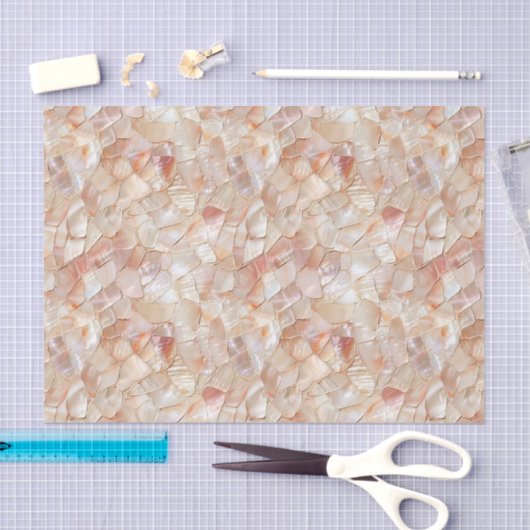 Peach-Toned Moeder van Pearl Mosaic Tissuepapier (Craft)