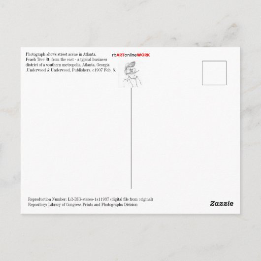 Peach Tree Street Briefkaart (Achterkant)