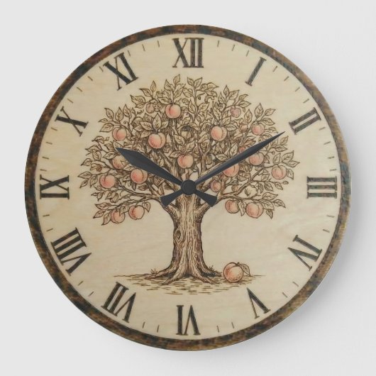 Peach Tree Wall Clock  Grote Klok (Voorkant)