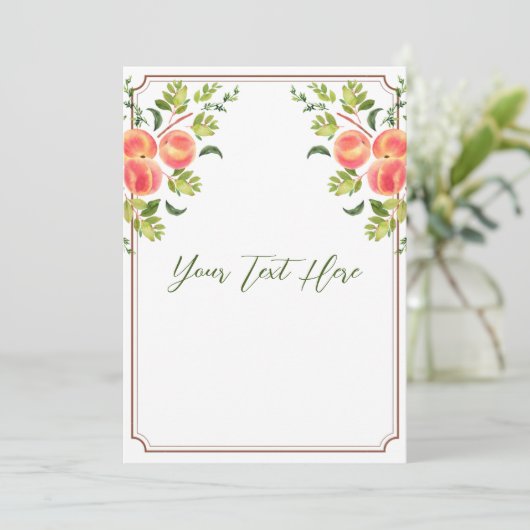 Peach Tree Wedding Invitation 5x7" Kaart (Staand voorkant)