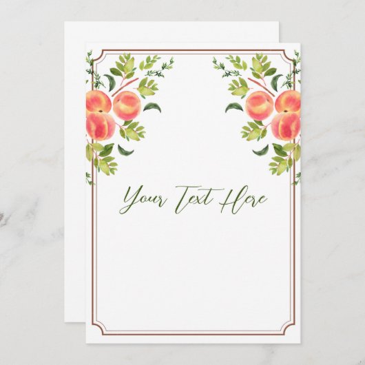 Peach Tree Wedding Invitation 5x7" Kaart (Voorkant / Achterkant)