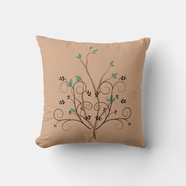 Peach Trees Serenity Square Pillow Kussen (Voorkant)