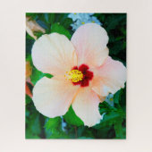 Peach Tropical Hibiscus uit Venetië, Italië Legpuzzel (Verticaal)