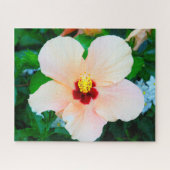 Peach Tropical Hibiscus uit Venetië, Italië Legpuzzel (Horizontaal)