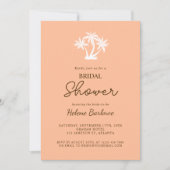 Peach Tropical Modern Minimalistisch Vrijgezellenf Kaart (Voorkant)