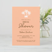 Peach Tropical Modern Minimalistisch Vrijgezellenf Kaart (Staand voorkant)