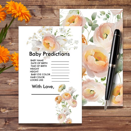 Peach Tulip Blooms Baby shower Predicted Game