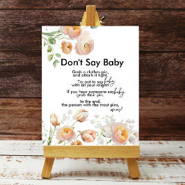 Peach Tulip Blooms Shhh Zeg geen Baby game Poster