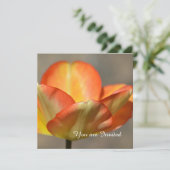 Peach Tulip Flower Birthday Kaart (Staand voorkant)