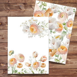 Peach Tulip Flower Blank Invitation 5x7 Kaart