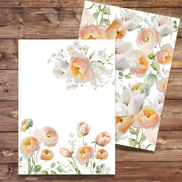 Peach Tulip Flower Blank Invitation 5x7 Kaart