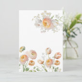 Peach Tulip Flower Blank Invitation 5x7 Kaart (Staand voorkant)