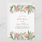 Peach Tulips Vrijgezellenfeest Kaart (Voorkant)