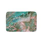 Peach & Turquoise Acrylpour Abstract Badmat (Voorkant)