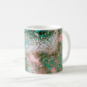 Peach & Turquoise Acrylpour Abstract Koffiemok (Voorkant rechts)