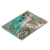 Peach & Turquoise Acrylpour Abstract Notitieboek (Linkerzijde)