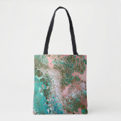 Peach & Turquoise Acrylpour Abstract Tote Bag (Voorkant)
