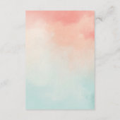 Peach & Turquoise Waterverf Minimalistische bruilo Informatiekaartje (Achterkant)