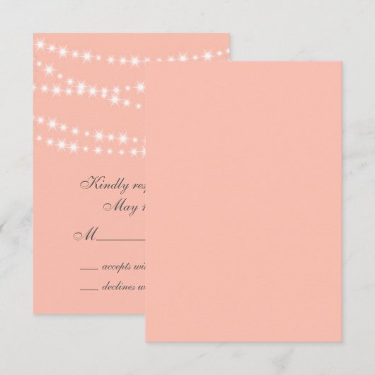 Peach Twinkle Lights RSVP (Voorkant / Achterkant)