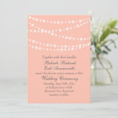 Peach Twinkle Lights Weddenschap Kaart (Staand voorkant)