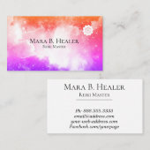 *~* Peach Universe Lavender and Pink Galaxy Nebula Visitekaartje (Voorkant / Achterkant)