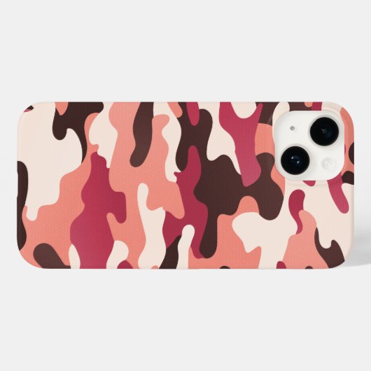 Peach Urban Camo Roze Bruin Ruby Rood Case-Mate iPhone Case (Achterkant (horizontaal))