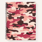 Peach Urban Camo Roze Bruin Ruby Rood Notitieboek (Voorkant)