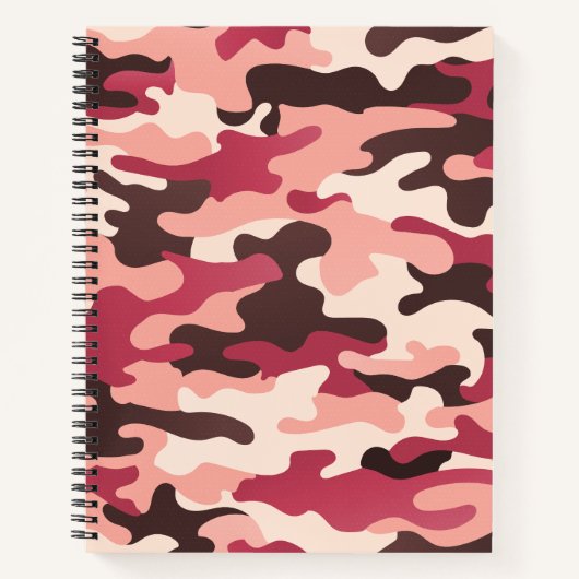 Peach Urban Camo Roze Bruin Ruby Rood Notitieboek (Voorkant)